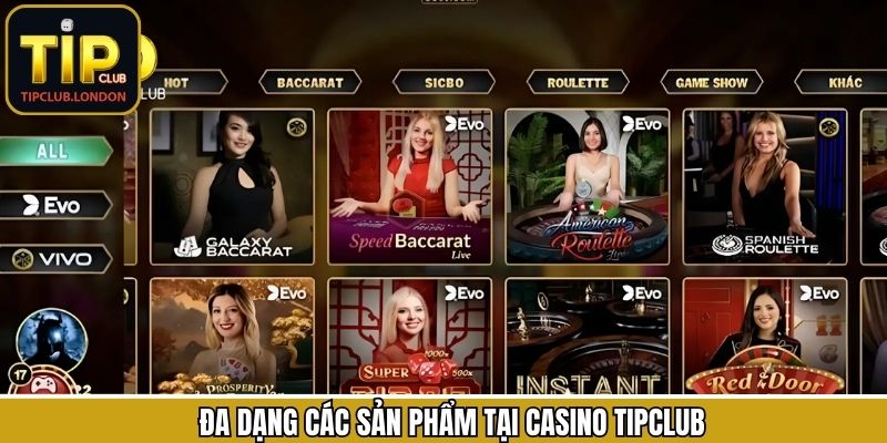 Tựa game casino hấp dẫn nên trải nghiệm